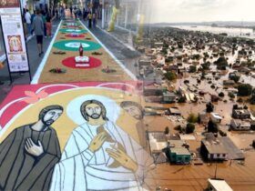 Igreja católica organiza tapete solidário de Corpus Christi em prol das vítimas das enchentes no RS