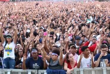 Público da Marcha para Jesus, na praça Heróis da FEB, Santana, zona norte de São Paulo. Foto: Rovena Rosa/Agência Brasil