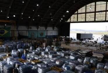São Paulo (SP), 24/05/2024 - Doações para o Rio Grande do Sul armazenadas no hangar da Base Aérea de São Paulo. Foto: Rovena Rosa/Agência Brasil