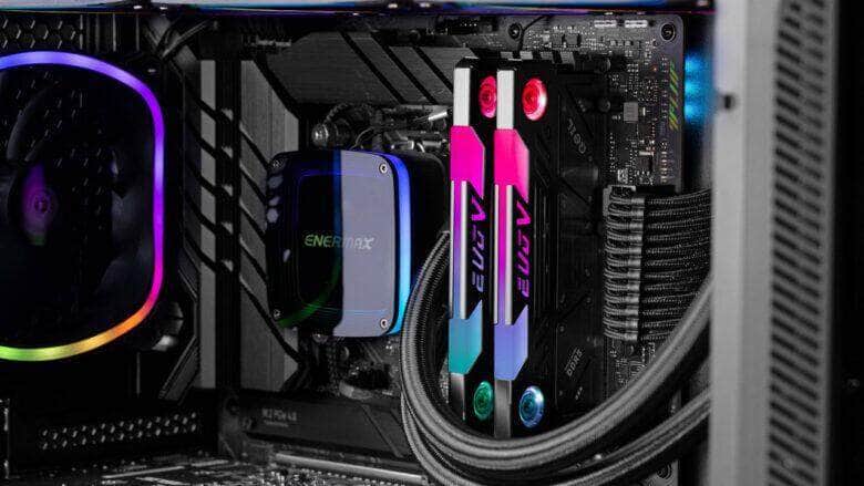 geil pc build with rgbs but very clean design