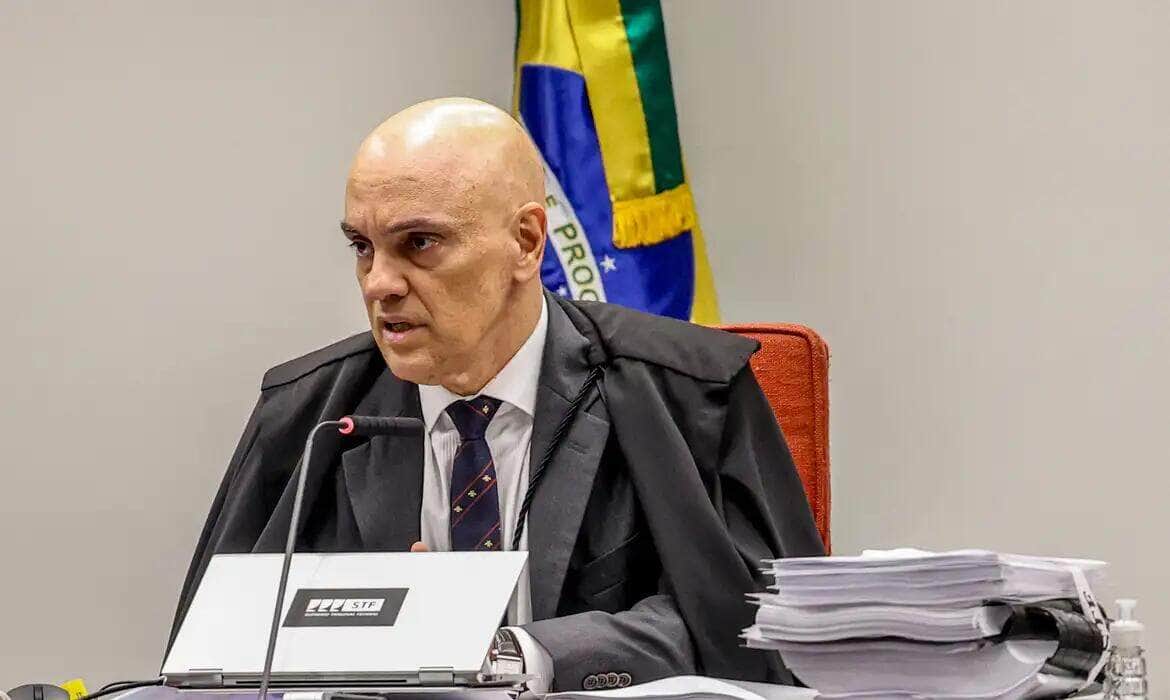 Brasília (DF) 18/06/2024 – Ministro do STF, Alexandre de Moares durante julgamento na primeira turma do STF contra os irmãos Brazão. Foto: Valter Campanato/Agência Brasil