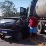 Dois morrem em colisão frontal na BR-163 em Rosário Oeste