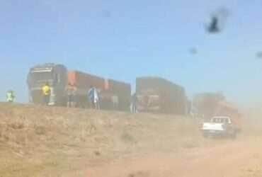 Colisão entre carretas é registrada na BR-163 em Lucas do Rio Verde