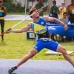 O jovem Arthur Curvo foi bronze no lançamento de dardo  - Foto por: Divulgação