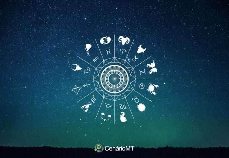 Signos do Zodíaco Horóscopo com fundo estrelado. - CenárioMT