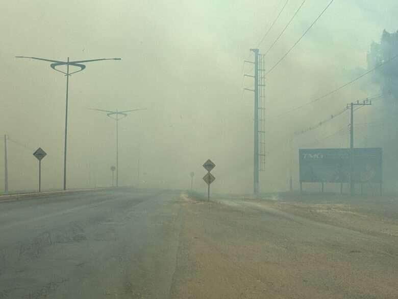 Incêndio em plantação de eucalipto as margens da MT-449 em Lucas do Rio Verde