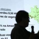 Brasília (DF), 28/05/2024 - O coordenador geral do Mapbiomas, Tasso Azevedo, durante o lançamento do Relatório Anual do Desmatamento no Brasil 2023. O relatório traz um raio-x do desmatamento no Brasil em diferentes recortes territoriais e fundiários. Foto: Marcelo Camargo/Agência Brasil