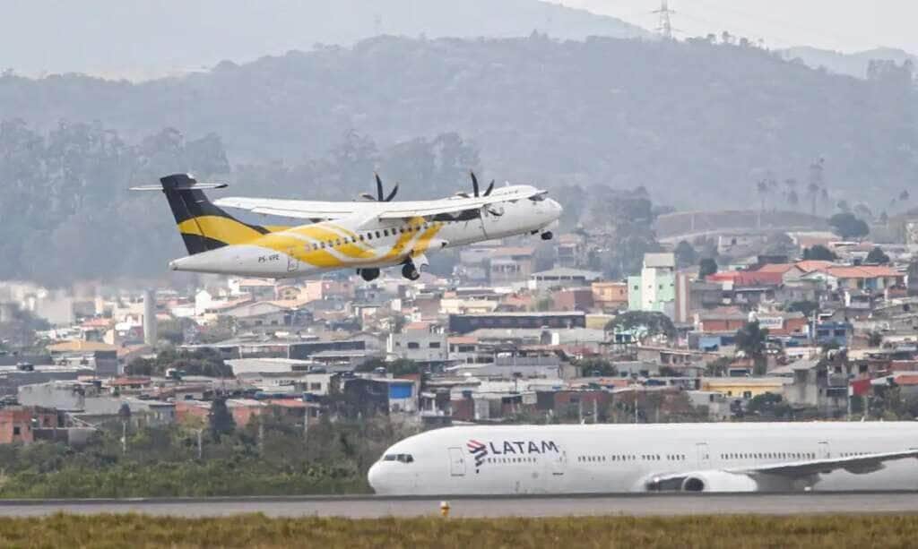 Voepass: Anac cassa definitivamente certificado após mais de 2 mil voos sem manutenção adequada 76 Guarulhos (SP) 13/08/2024 Avião da empresa VOEPASS decolando no aeroporto de Guarulhos Foto: Paulo Pinto/Agência Brasil