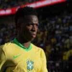 Vinícius Jr. em jogo do Brasil contra Colômbia 2/7/2024 Darren Yamashita-USA TODAY Sports