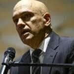 O presidente do TSE, Alexandre de Moraes, durante cerimônia de posse do diretor-geral da PF, na sede da corporação, em Brasília.