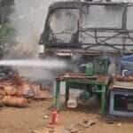 Corpo de Bombeiros controla incêndio em ônibus em Campo Verde