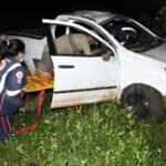 Carro capota após ser fechado por outro veículo e deixa dois feridos em Rondonópolis