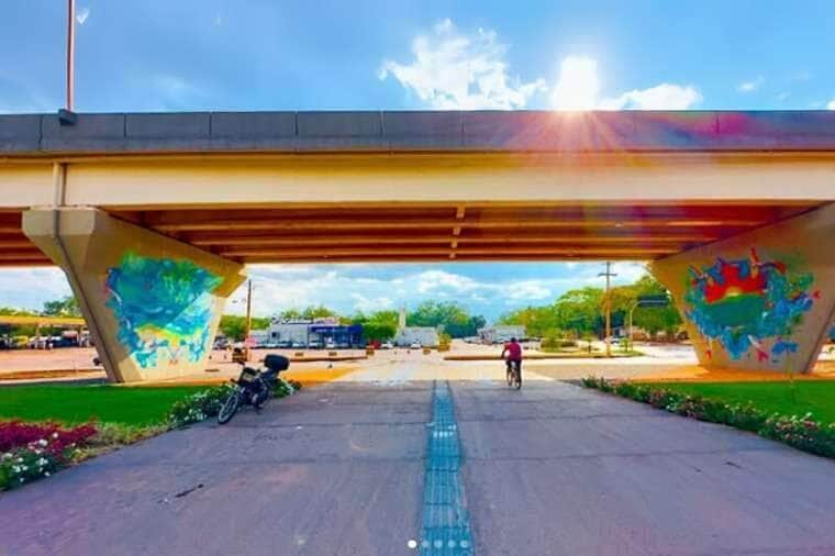 Maior viaduto de Mato Grosso ganha intervenção artística com recursos do MP