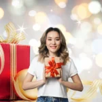 Mulher com Presente natal