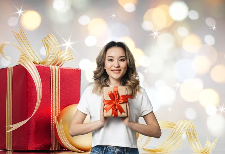 Mulher com Presente natal