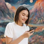 Recado Valioso, Mulher lendo no Celular