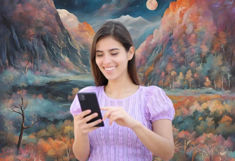 Recado Valioso, Mulher recebendo mensagem  no Celular