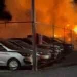 Incêndio criminoso destrói nove veículos em garagem no município de Sinop