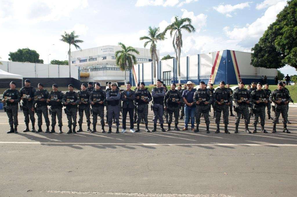 Policiais durante a formatura do Curso de Operações Rotam