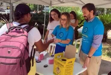 Dia Mundial da Diabetes - Medição de glicose na saída da estação de metrô do Leblon, zona Sul do Rio de Janeiro, promovida pela Sociedade Brasileira de Diabetes. Foto: Sociedade Brasileira de Diabetes
