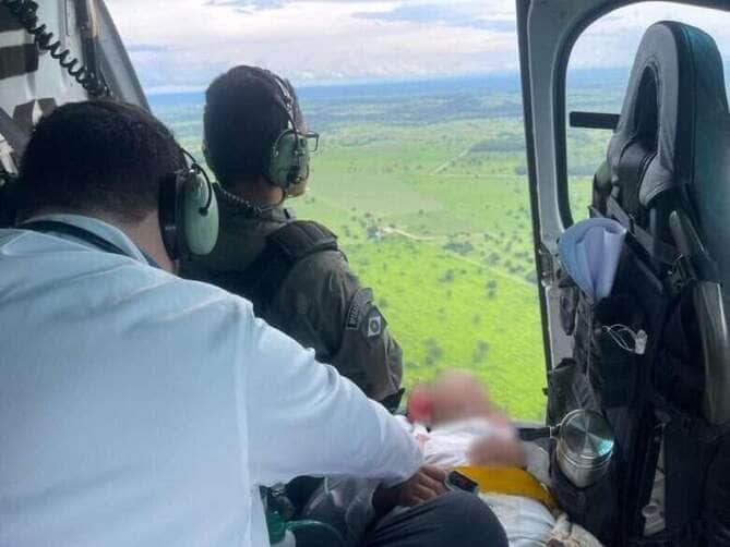 Ciopaer realiza transferência de paciente de cidade afetada por chuvas em Mato Grosso