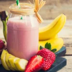 Vitamina de Mamão com Banana e Morango