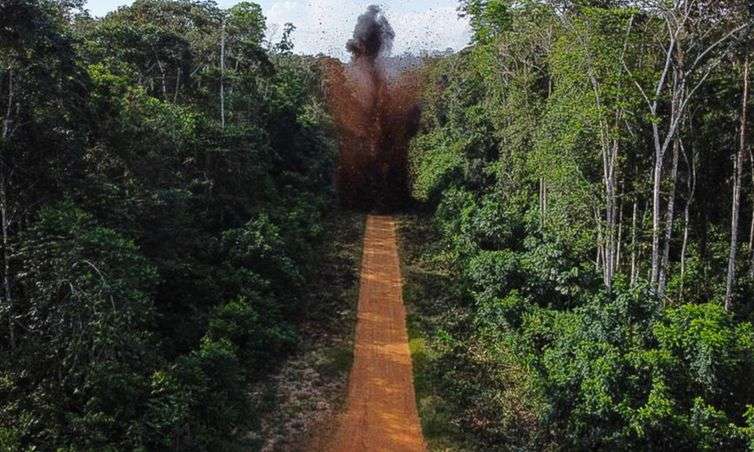 Amazonas-21/09/2024 Pista de pouso dentro da terra Indígena Yanomami foi destruída em operação das Forças Armadas. Foto: Bruno Mancinelle/Casa de Governo