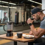 Café antes de ir para academia