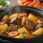 Carne de panela com batata e cenoura na pressão