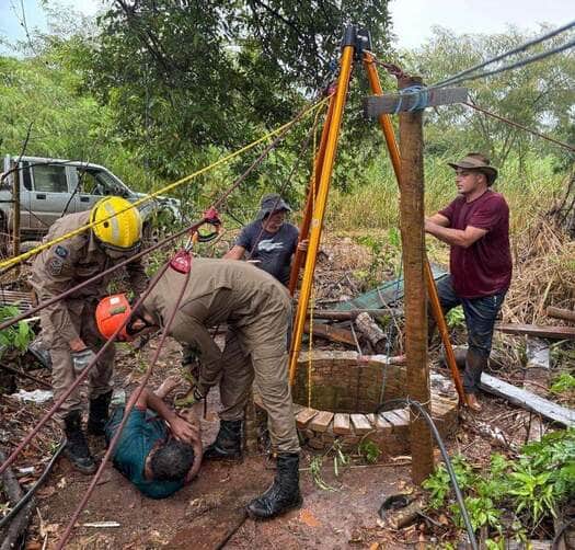 Trabalhador é resgatado de poço de 20 metros em Mato Grosso