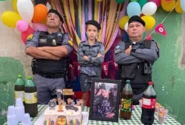 Aniversariante de 8 anos recebe surpresa especial da Polícia Militar em Rosário