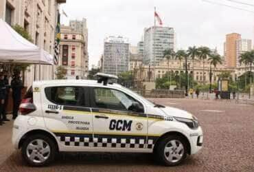 São Paulo - Base da Guarda Civil Metropolitana - GCM em frente a prefeitura, no Viaduto do Chá, região central.