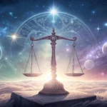 Imagem astral representando Libra e o equilíbrio cósmico no dia 03/02/2025