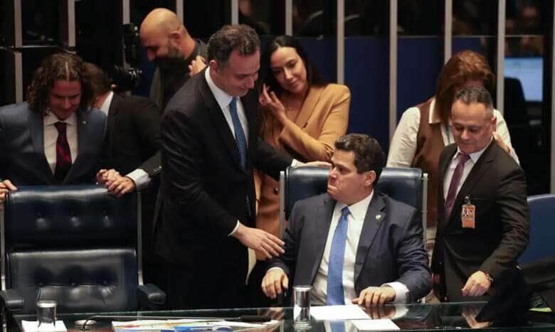 Brasília-DF 01/02/2025 Senador Davi alcolumbre foi eleito novo presidente do Senado Nacional. Foto Antônio Cruz/ Agência Brasil.