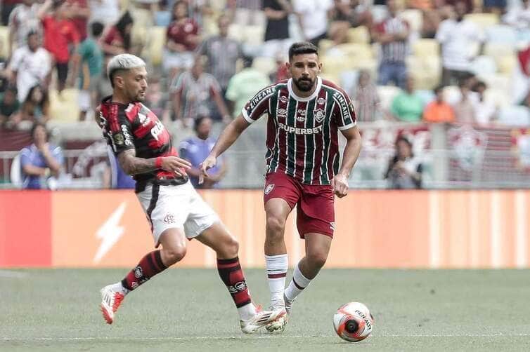 Lance do jogo entre Flamengo e Fluminense. Imagem: Lucas Merçon/FFC