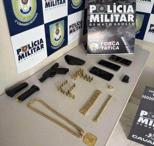 Força Tática de Mato Grosso prende faccionado com 17 passagens por tráfico de drogas e outros três comparsas