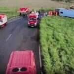 Ônibus tomba no Triângulo Mineiro e deixa 11 mortos e 36 feridos na MG-223