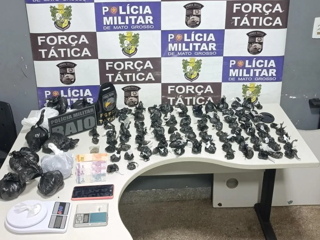 preso com 226 porções de maconha em mato grosso
