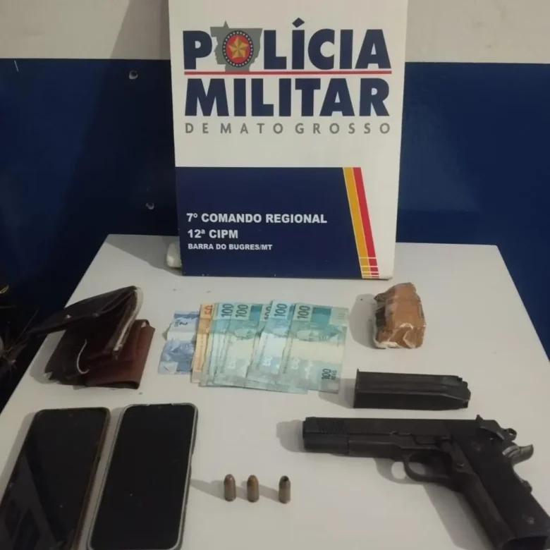 Itens apreendidos pela Polícia Militar de Mato Grosso