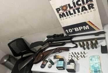 armas apreendidas na zona rural de cuiabá