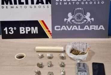 Homem é preso por tráfico de drogas durante operação da Cavalaria em Lucas do Rio Verde 