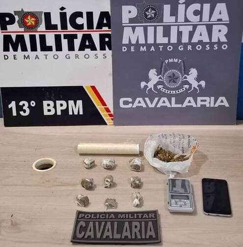 Homem é preso por tráfico de drogas durante operação da Cavalaria em Lucas do Rio Verde 