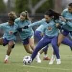 treino da seleção brasileira feminina de futebol nos EUA, em 1º/04/2025