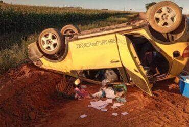 Homem mata idosos, rouba carro e capota em estrada na zona rural de Mato Grosso