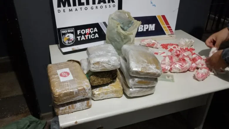 Mato Grosso: PM apreende drogas e prende suspeito de integrar facção criminosa