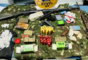 Polícia Civil desarticula ponto de tráfico e armas de facção em Mato Grosso