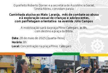 Sinop realiza caminhada nesta quarta feira para conscientizar contra o abuso infantojuvenil