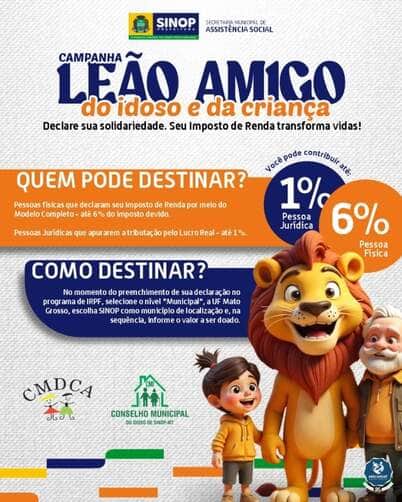 Ultimos dias para destinar parte do Imposto de Renda a Fundos Sociais em Sinop