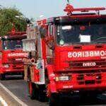 Incêndio em caminhão de pedras britas é controlado pelo Corpo de Bombeiros em Sorriso (MT)
