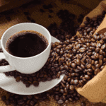 cafe xicara graos de cafe